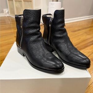 3.1 Phillip Lim Alexa Shearling Boots Black Leather Ankle Boots Size 39